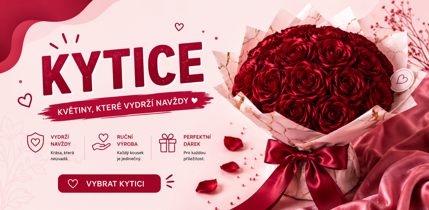 Ručně vyráběné saténové kytice, které zůstanou krásné navždy. Originální dárek k narozeninám, výročí i jen tak pro radost. ❤️