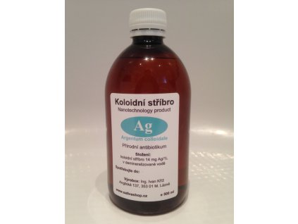 Koloidní stříbro 14 mg Ag/l plastová lékovka 500 ml