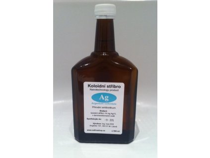 Koloidní stříbro 14 mg Ag/l skleněná lékovka 500 ml