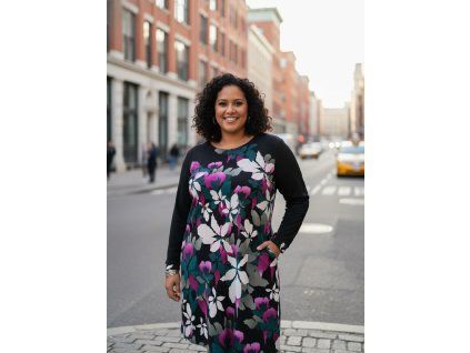 Dámské šaty s dlouhým rukávem plus size