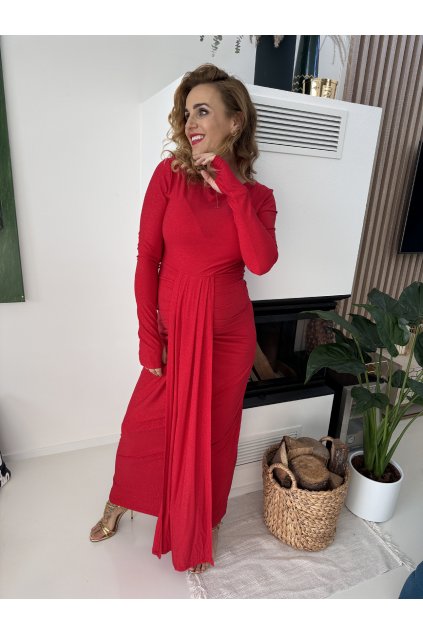 DLOUHÉ ČERVENÉ ŠATY DEEP RED