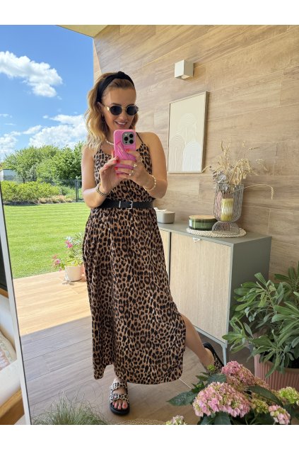 DLOUHÉ LEOPARDÍ ŠATY SHELLEY