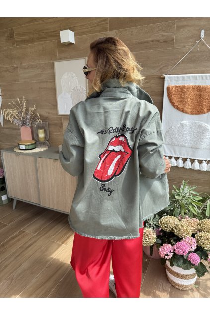 KHAKI DŽÍNOVÁ BUNDA THE ROLLING STONES