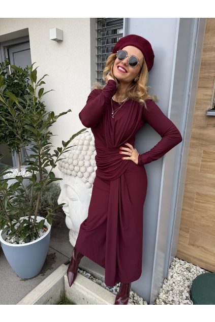 BORDÓ ŠATY NA VEČÍREK THE GREAT