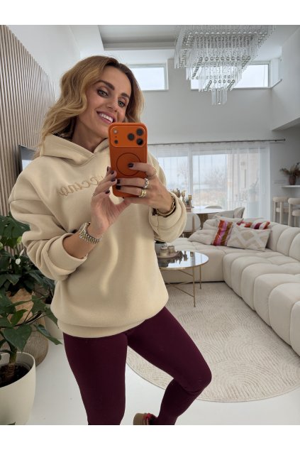 BÉŽOVÁ MIKINA CAPPUCCINO