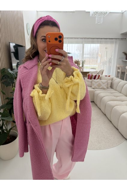 TMAVĚ RŮŽOVÝ KABÁT TEDDY