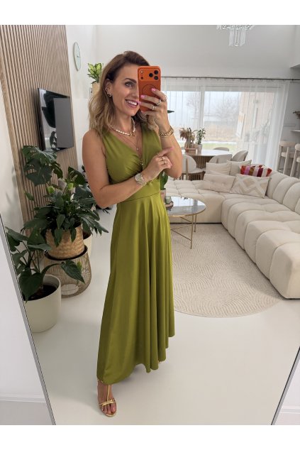 OLIVOVĚ ZELENÉ ŠATY AFRODITE