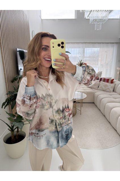 SATÉNOVÁ KOŠILE PASTEL RIVIERA