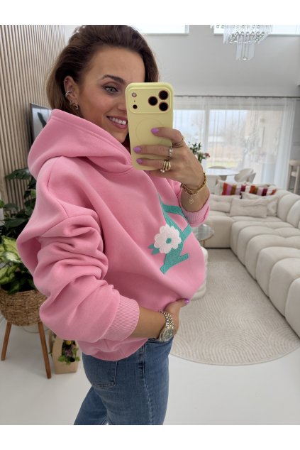 SVĚTLE RŮŽOVÁ MIKINA  "A"