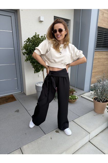LEHKÉ KALHOTY S VÁZÁNÍM DRAPÉ PANTS