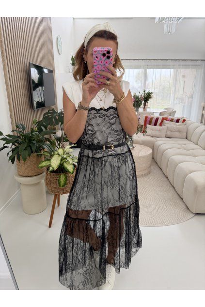 DLOUHÉ ŠATY S PÁSKEM THE LACE