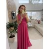 DLOUHÉ ŠATY S ROZPARKEM FUCHSIA ELEGANCE