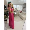 DLOUHÉ ŠATY S ROZPARKEM FUCHSIA ELEGANCE