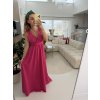 DLOUHÉ ŠATY S ROZPARKEM FUCHSIA ELEGANCE