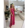 DLOUHÉ ŠATY S ROZPARKEM FUCHSIA ELEGANCE