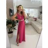 DLOUHÉ ŠATY S ROZPARKEM FUCHSIA ELEGANCE