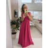 DLOUHÉ ŠATY S ROZPARKEM FUCHSIA ELEGANCE