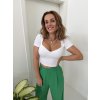 CROP TOP SE SRDCOVÝM VÝSTŘIHEM DÉCOLLETÉ