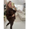 HNĚDÁ RIFLOVÁ BUNDA CHOCO DENIM