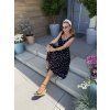 ČERNÉ PUNTÍKOVANÉ DLOUHÉ ŠATY LADY DOTS