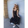 ČERNÉ PUNTÍKOVANÉ DLOUHÉ ŠATY LADY DOTS