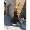 ČERNÉ PUNTÍKOVANÉ DLOUHÉ ŠATY LADY DOTS