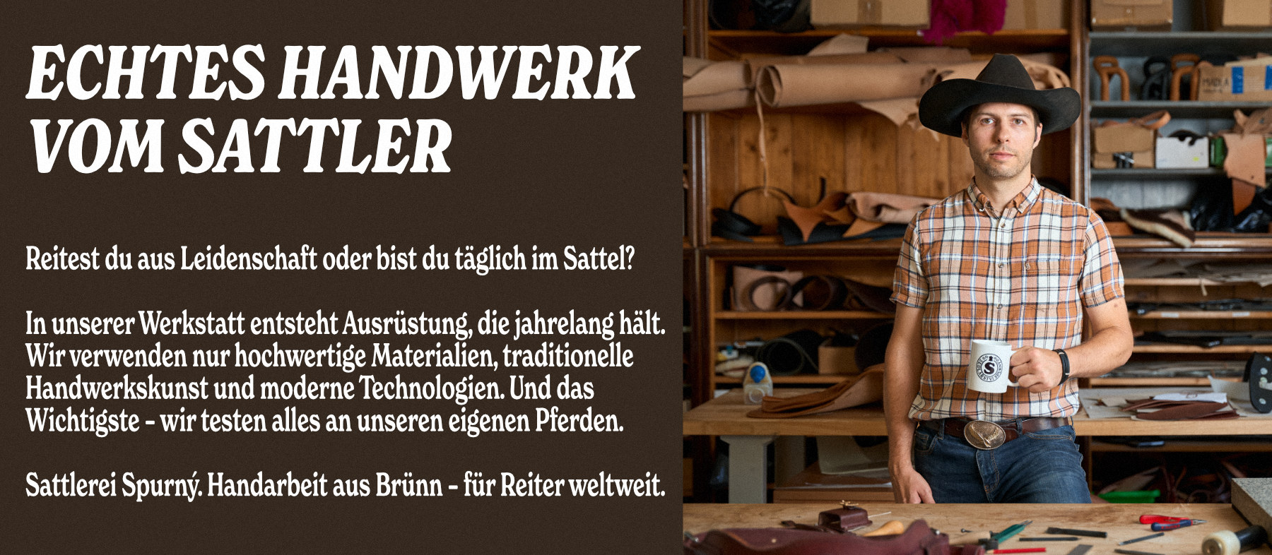 Titelbild der Sattlerei Spurný – langlebige, handgefertigte Ausrüstung aus traditionellem Sattlerhandwerk.