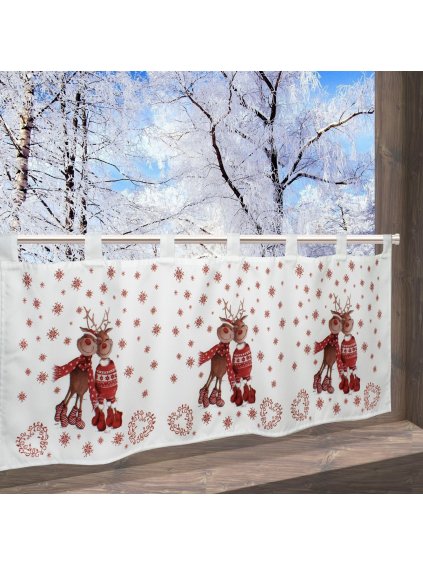 DELINDO LIFESTYLE "ELCHE" okenní vánoční záclona 120x45  cm 1ks