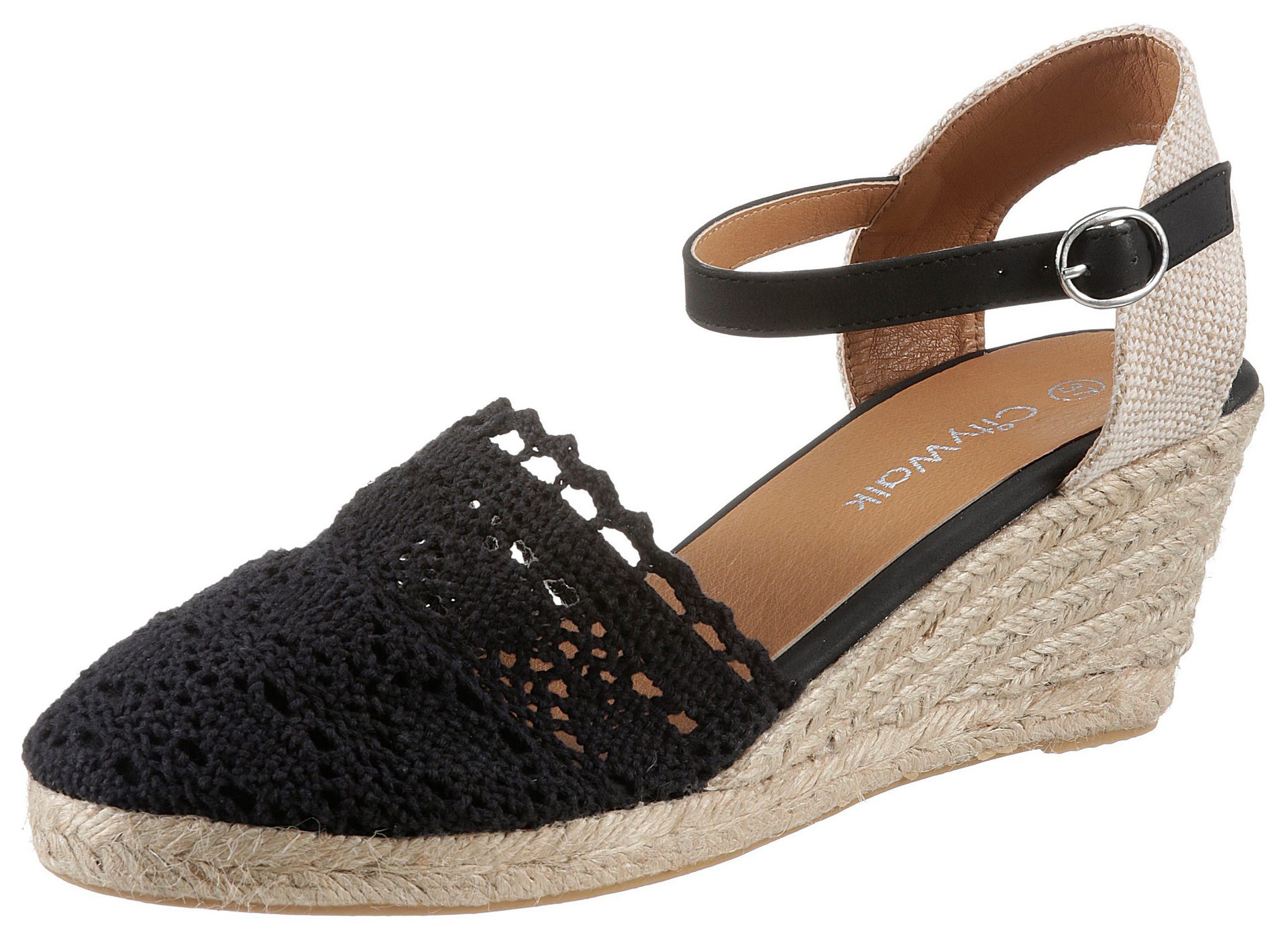 CITY WALK espadrilky na klínku Barva: Černá, Velikost bot: 40