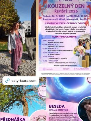 ZVEME vás na festival 🌸KOUZELNÝ DEN🌸 Festival pro tvé tělo, mysl i duši. Můžete se těšit na zajímavé přednášky, lokální...