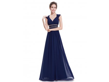 Námořnicky modré šaty inspirované antikou ze šifonu