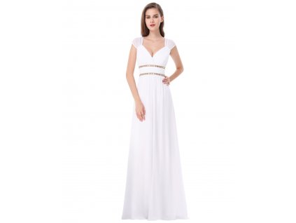 Bílé šaty inspirované antikou ze šifonu