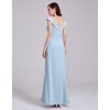 Světle modré elegantní šaty s přeloženým živůtkem