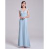 Světle modré elegantní šaty s přeloženým živůtkem