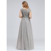 Šedé dlouhé šaty s Áčkovou sukní a živůtkem s flitry