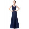 Námořnicky modré večerní šaty na šněrování zdobené pajetkami