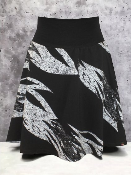 Půlkolová sukně HEIDY,  černo/ bílé vzory