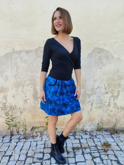 balonová modrá sukně
