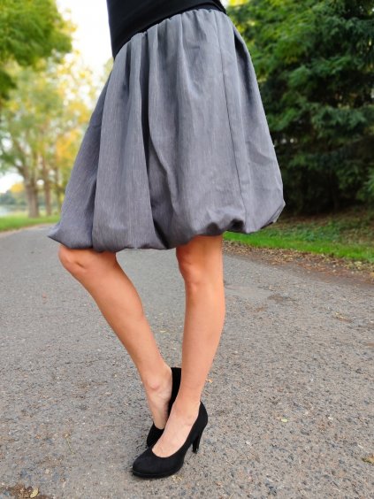 Šedá bohatě balonová sukně STELA, kostýmová