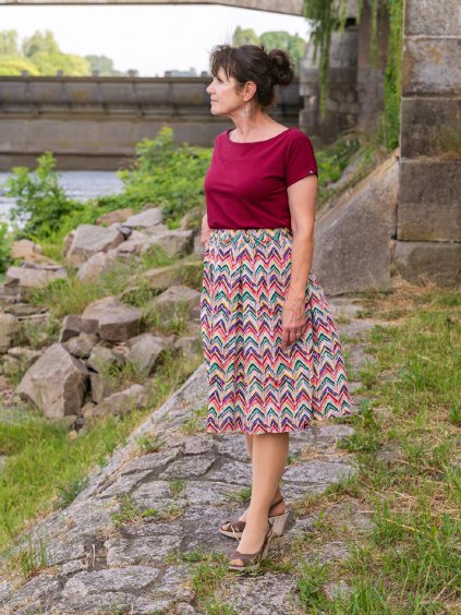Jemná sukně do pasu LESLIE, barevné vzory