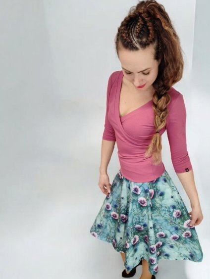 Růžové dámské tričko ROSA s 3/4 rukávky