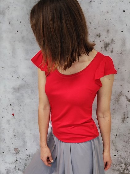 Červené volné podkasané tričko FLAY