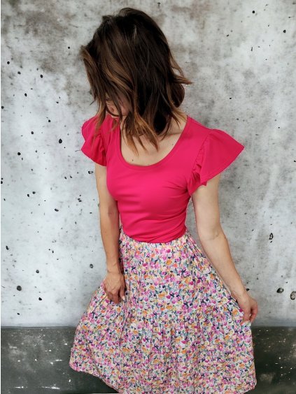 Letní volánová sukně LENON, drobné růžičky