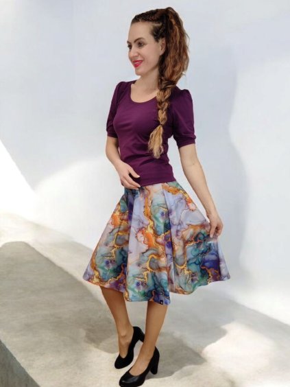 Půlkolová sukně HEIDY, acháty