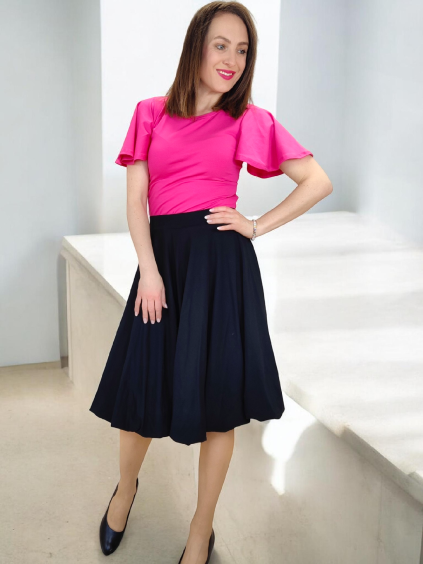 balonová midi sukně Attica černá