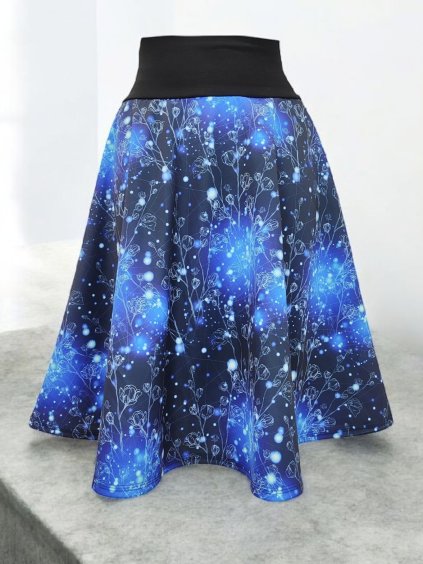 modrá zimní sukně