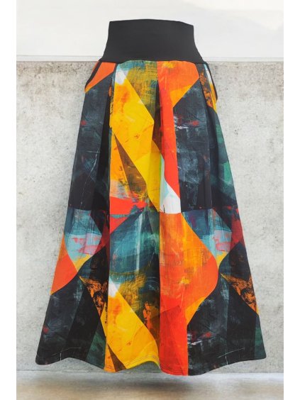 Dlouhá sukně LEWEN, kapsy, podzim/zima, Barevná mozaika