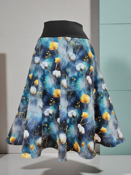 půlkolová midi sukně