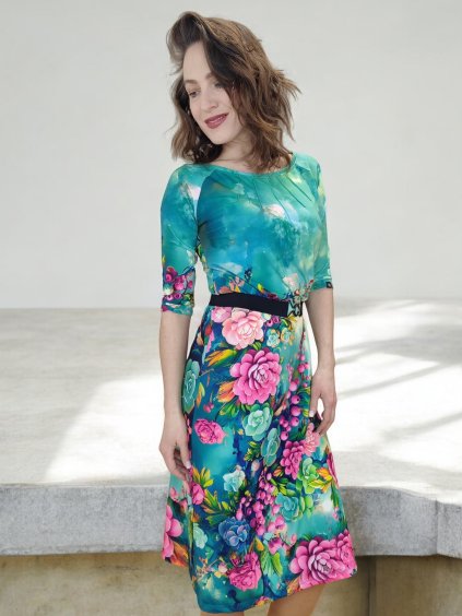 jarní šaty BEVERLY smaragdové