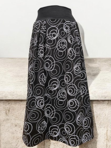 Černá dlouhá sukně HELENE, Kruhy